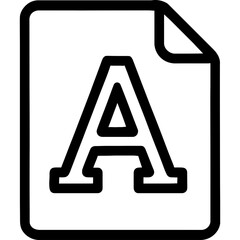 Poster - Font file outline icon vector