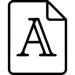 Poster - Font file outline icon vector