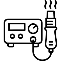 Poster - Hot air rework station outline icon vector