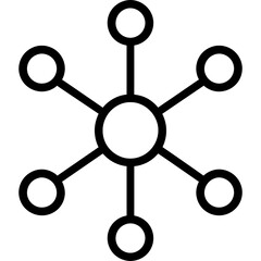 Aufkleber - Network hub outline icon vector