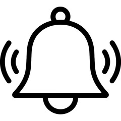Poster - Notification bell outline icon vector