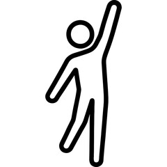 Poster - Person reaching up outline icon vector