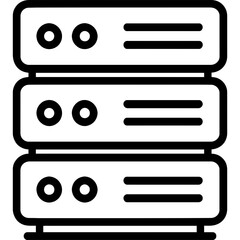 Aufkleber - Server rack outline icon vector