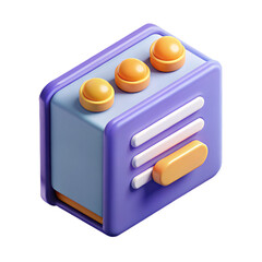 Poster - 3D Control Panel Icon with Buttons and Switches, Isolated on Transparent Background for User Interface and System Management