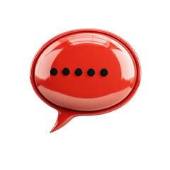 Poster - Red Speech Bubble Icon Graphics Chat Icon Digital Communication Glossy on transparent background