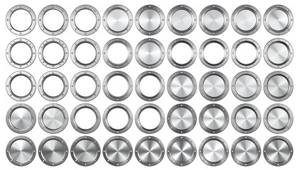 Many metallic circular frames