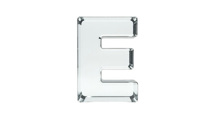Poster - Metallic Silver E Letter Isolated Alphabet for Modern Typography