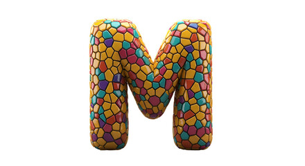 Poster - Mosaic Illustration of Alphabet Letter M Font Isolated on Background