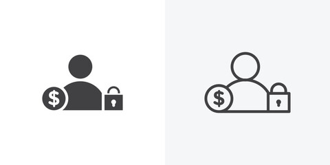 Fototapete - Guarantor icon. collection of editable stroke line and solid flat styles.