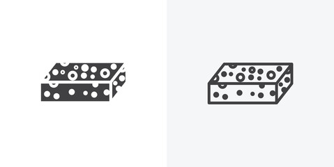 Fototapete - Halva icon. collection of editable stroke line and solid flat styles.