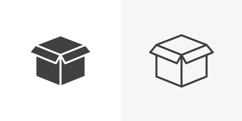Poster - Open box icon. collection of editable stroke line and solid flat styles.