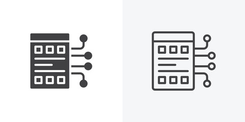Fototapete - Smart contract icon. collection of editable stroke line and solid flat styles.