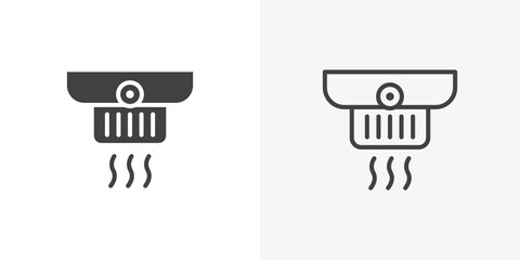 Fototapete - Smoke detector icon. collection of editable stroke line and solid flat styles.