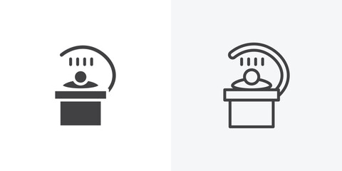 Fototapete - Solarium icon. collection of editable stroke line and solid flat styles.
