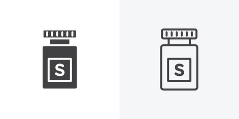 Fototapete - Solvent icon. collection of editable stroke line and solid flat styles.
