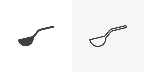 Fototapete - Spoon icon. collection of editable stroke line and solid flat styles.