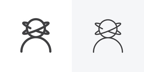 Poster - Stress icon. collection of editable stroke line and solid flat styles.
