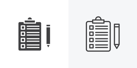 Fototapete - Survey icon. collection of editable stroke line and solid flat styles.