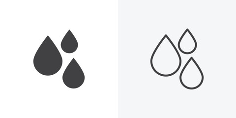 Fototapete - Tear drop icon. collection of editable stroke line and solid flat styles.