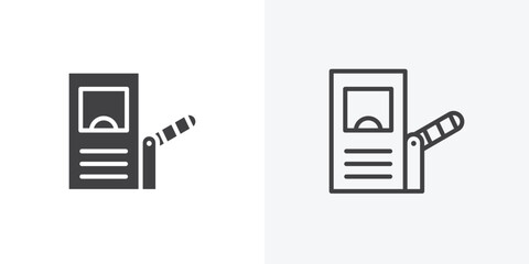 Fototapete - Toll road icon. collection of editable stroke line and solid flat styles.