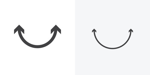Fototapete - Two side icon. collection of editable stroke line and solid flat styles.