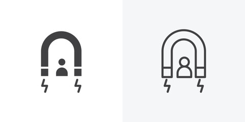 Poster - User engagement icon. collection of editable stroke line and solid flat styles.