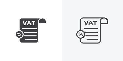 Poster - Value added tax VAT icon. collection of editable stroke line and solid flat styles.