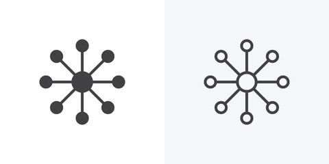 Fototapete - Variety icon. collection of editable stroke line and solid flat styles.