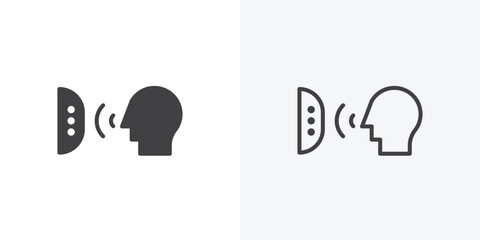 Poster - Voice control icon. collection of editable stroke line and solid flat styles.