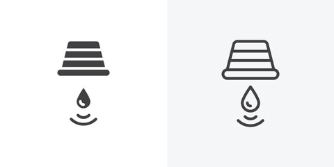 Fototapete - Water sensor icon. collection of editable stroke line and solid flat styles.