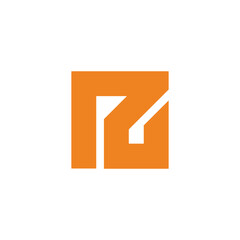 Aufkleber - letter ru simple squares geometric linear logo vector