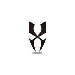Aufkleber - letter h x hero weapon simple grunge logo vector
