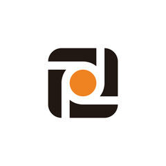 Aufkleber - letter pd swirl squares rotate logo vector