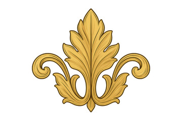 Poster - Delicate golden ornamental flower blooming, intricate pattern spreading across transparent surface with refined grace