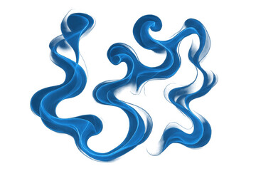 Aufkleber - Blue smoke creating abstract shapes on a transparent background, ideal for graphic design projects