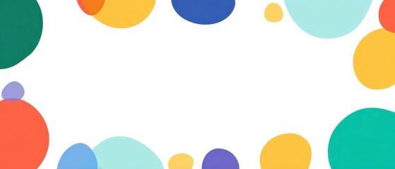 Poster - Colorful abstract background with vibrant circles and white space for text or design Playful and modern backdrop with geometric shapes for creative projects