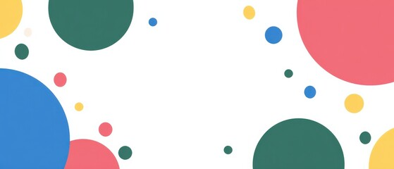 Poster - Playful colorful circles background with vibrant geometric shapes and modern design for kids and creative projects