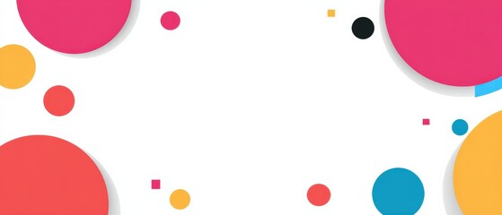 Poster - Modern Abstract Background with Colorful Geometric Shapes, Circles and Squares on White Concept of Graphic Design, Presentation, and Creative Backdrop