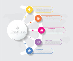 Fototapete - Vector business Presentation Connecting Steps Infographic Template