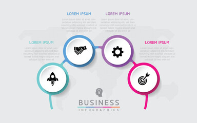 Fototapete - Vector business Presentation Connecting Steps Infographic Template