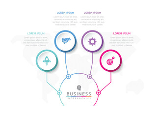 Fototapete - Vector business Presentation Connecting Steps Infographic Template