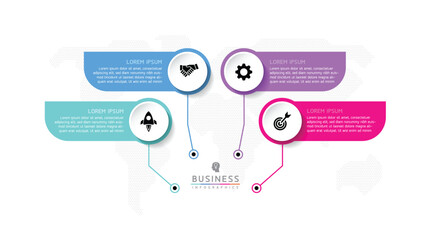 Fototapete - Vector business Presentation Connecting Steps Infographic Template