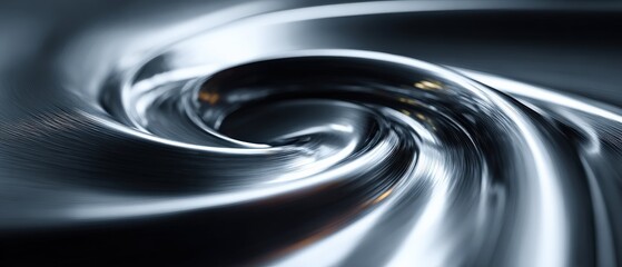 Poster - Abstract metallic swirl background with smooth reflections Concept of liquid metal, futuristic technology, and industrial design