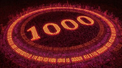 Fototapete - Digital Milestone: 1000 Followers Celebration