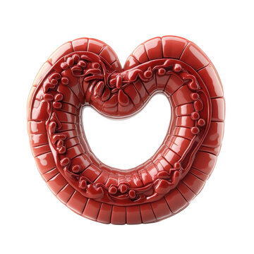 Elegant heart design ornate love symbol 3D rendering romantic gift for on transparent background