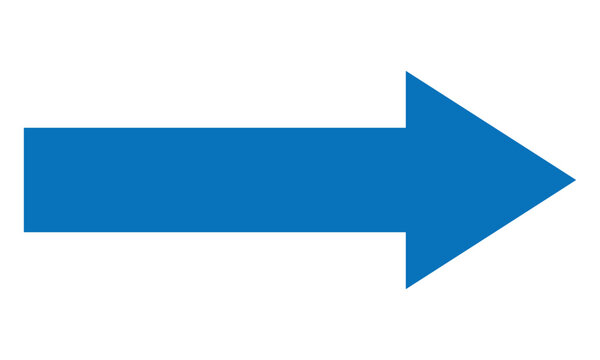 simple blue hand drawn right arrow design.