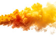 © MdAbulBasar - Abstract orange and yellow smoke plume flowing across a white background isolated on transparent background