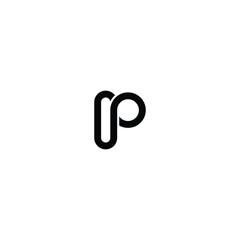 Poster - Letter R or PR Linear Logo design with white background. 