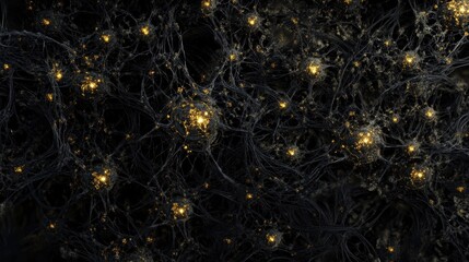 Poster - Abstract neural network with glowing nodes.