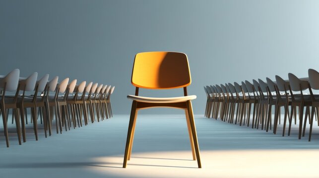 Single chair amidst many